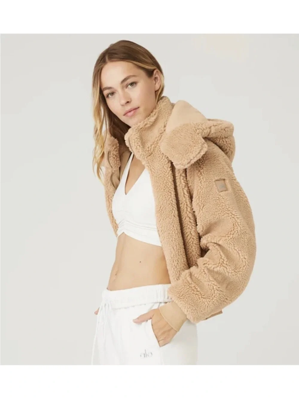 Alo Yoga Foxy Sherpa Jacket in Camel